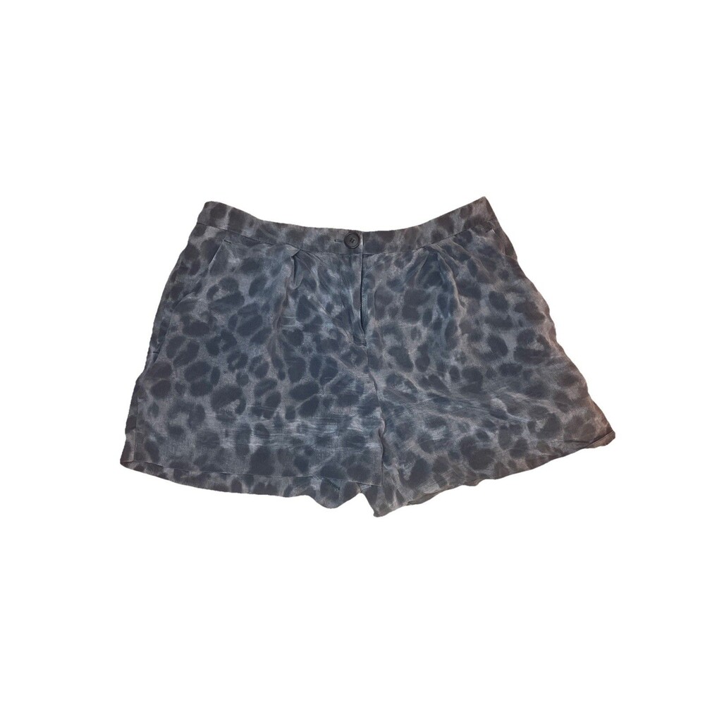 All Saints Silk Women’s Shorts Gray Leopard Pattern Size 2 FIXER READ